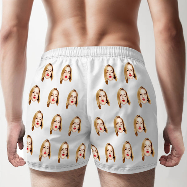 Custom Girlfriend Face Multicolor Boxer Shorts Personalized Photo Underwear Gift for Him