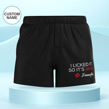 Custom Name Multicolor Boxer Shorts I LICKED IT Personalized Photo Underwear Gift for Him