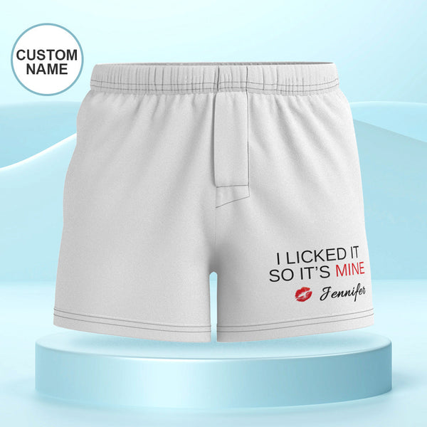 Custom Name Multicolor Boxer Shorts I LICKED IT Personalized Photo Underwear Gift for Him