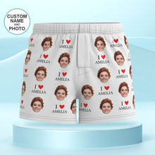 Custom Face Multicolor Boxer Shorts I Love You Personalized Photo Underwear Gift for Him
