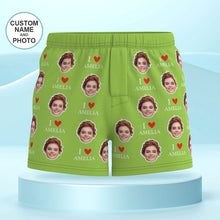 Custom Face Multicolor Boxer Shorts I Love You Personalized Photo Underwear Gift for Him
