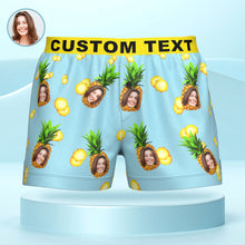 Custom Face Funny Pineapple Boxer Shorts Personalized Waistband Casual Underwear for Him - MyFaceBoxerUK