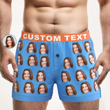 Custom Face Boxer Shorts with Personalized Text on the Waistband Personalized Casual Underwear for Him - MyFaceBoxerUK