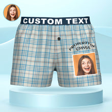 Custom Photo Striped Plaid Patterned Boxer Shorts Personalized Waistband Casual Underwear for Him - MyFaceBoxerUK