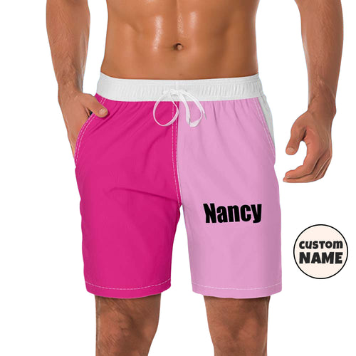 Custom Men's Beach Shorts Custom Name Swim Trunk-Contrast Color