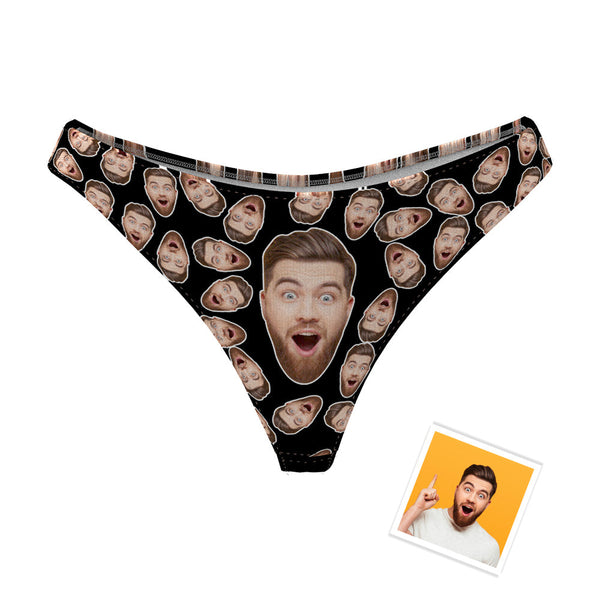 Custom Boyfriend Face Thong Panties Funny Christmas Gift For Her
