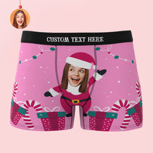 Custom Face Christmas Boxer Briefs Santa is Here Personalised Funny Christmas Gift