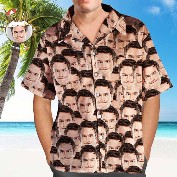 Custom Face Mash Shirt Men's All Over Print Hawaiian Shirt