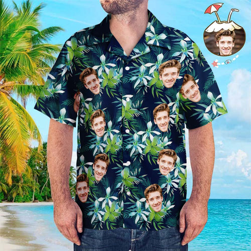 Custom Face Shirt Men's All Over Print Hawaiian Shirt Father's Day Gifts