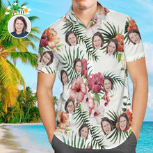 Custom Face Shirt Men's All Over Print Hawaiian Shirt Flowers