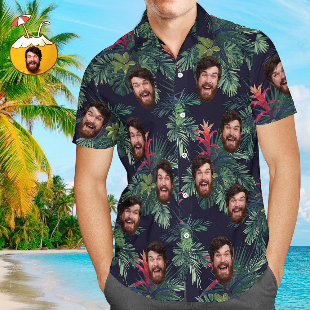 Custom Face Shirt Men's All Over Print Hawaiian Shirt