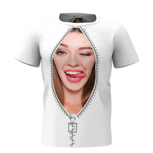 Custom Face Zipper All Over Print T-shirt