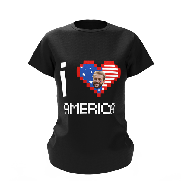 Custom Face I love America T-shirt