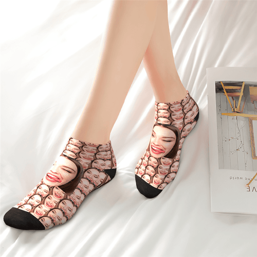 Customized Girlfriend Smile Face Ankle Socks