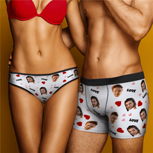 Men's Custom Love And Face On Boxer Shorts