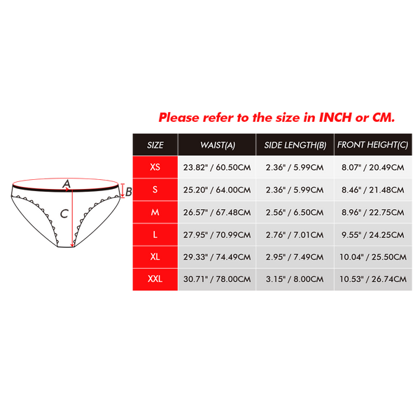 Custom Face Underwear Personalised Women Panties With Photo Christmas Gifts Red - MyFaceBoxerUK