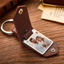 Father's Day Gift Custom Leather Photo Text Keychain To My Dad - MyFaceBoxerUK