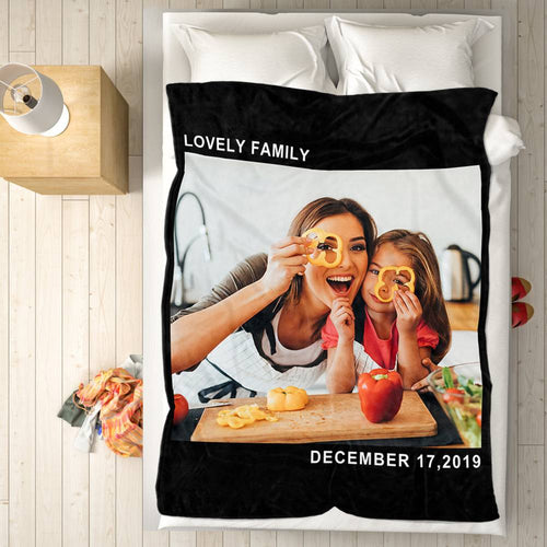 Family Love Custom Fleece Photo Blanket - For Mom