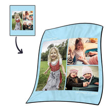 Personalised Photo Blanket Fleece with Text - 3 Photos