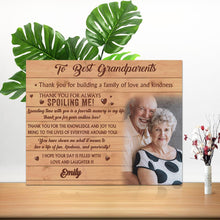 Custom Photo Wall Decor Painting Canvas With Text - To Best Grandparents