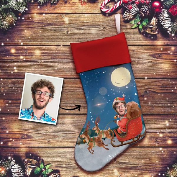 Custom Photo Face Christmas Stocking Socks Gifts for Man