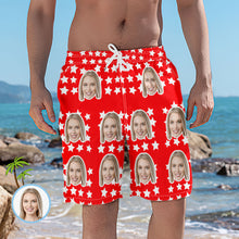 Men's Custom Face and Star Elastic Beach Short Pants - MyFaceBoxerUK
