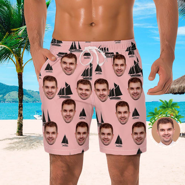 Custom Men's Beach Shorts Men's Face Shorts Yawl Design - MyFaceBoxerUK