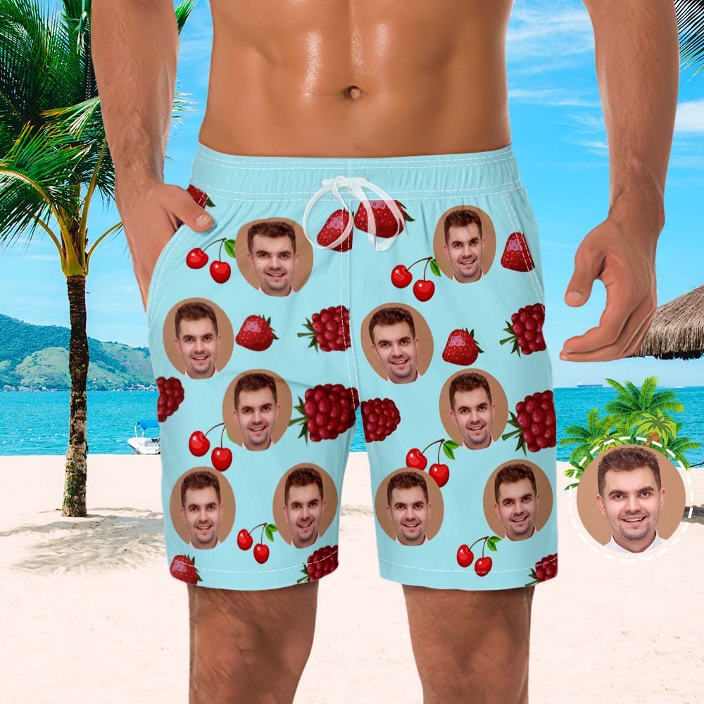 Custom Men's Beach Shorts Men's Photo Shorts Fruit Design - MyFaceBoxerUK