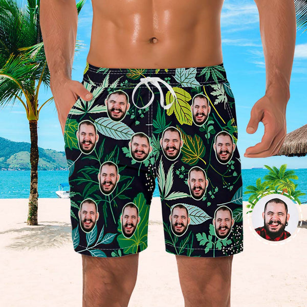 Men's Custom Face Beach Trunks All Over Print Photo Shorts - Cool Handsome - MyFaceBoxerUK