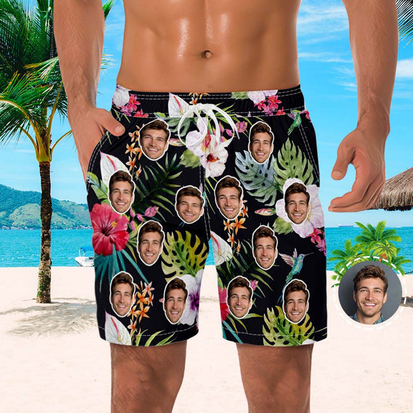 Men's Custom Face Beach Trunks All Over Print Photo Shorts - Street Style - MyFaceBoxerUK