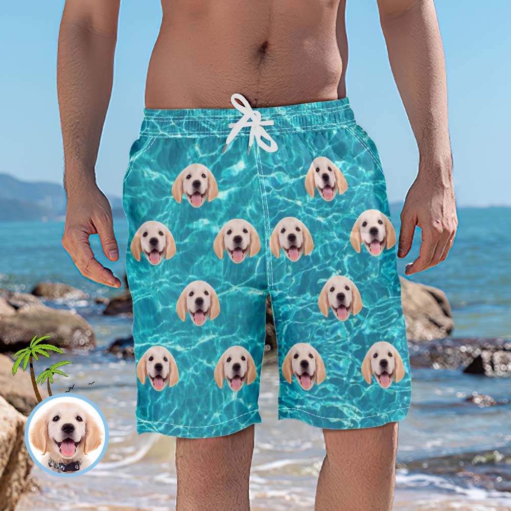 Personalized Beach Shorts Custom Face Swim Trunks Summer Quick Dry Surfing Board Shorts - MyFaceBoxerUK