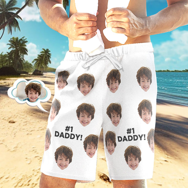 Custom Face Swim Trunks Personalized Beach Shorts Men's Casual Shorts #1 Daddy - MyFaceBoxerUK