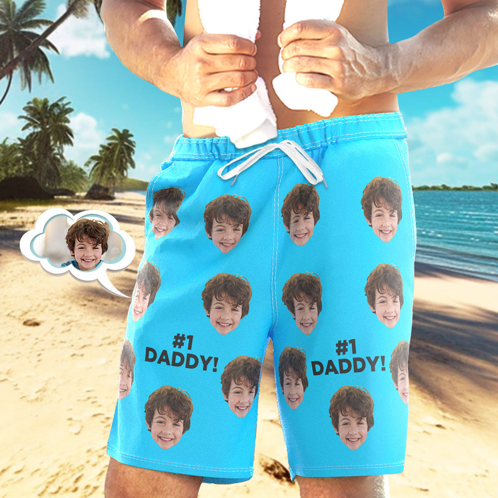 Custom Face Swim Trunks Personalized Beach Shorts Men's Casual Shorts #1 Daddy - MyFaceBoxerUK