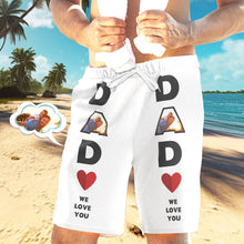 Custom Face Swim Trunks Personalized Beach Shorts Men's Casual Shorts Dad We Love You - MyFaceBoxerUK