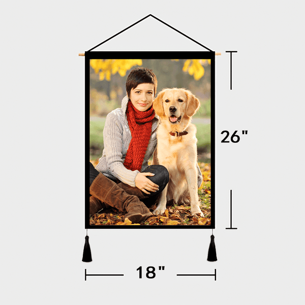 Custom Pet Photo Tapestry - Wall Decor Hanging Fabric Painting Hanger Frame Poster