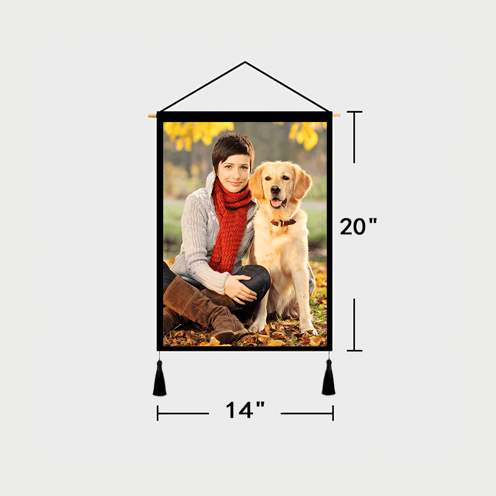 Custom Pet Photo Tapestry - Wall Decor Hanging Fabric Painting Hanger Frame Poster