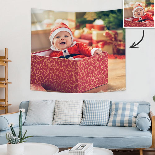 Christmas Gifts Custom Baby Photo Tapestry Short Plush Wall Decor Hanging Painting