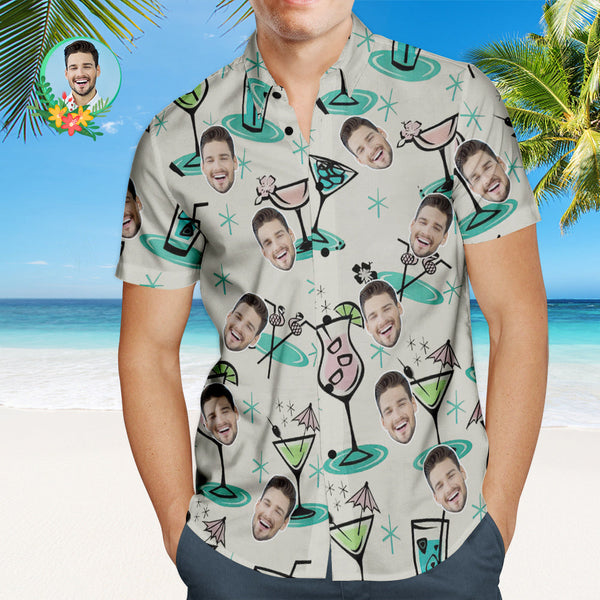 Custom Cocktail Party Hawaiian Shirt Personalized Face Shirt - MyFaceBoxerUK