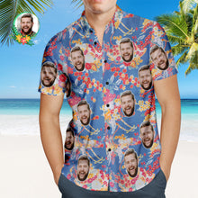 Custom Face Hawaiian Shirt Flower Clusters Personalized Shirt with Your Photo - MyFaceBoxerUK