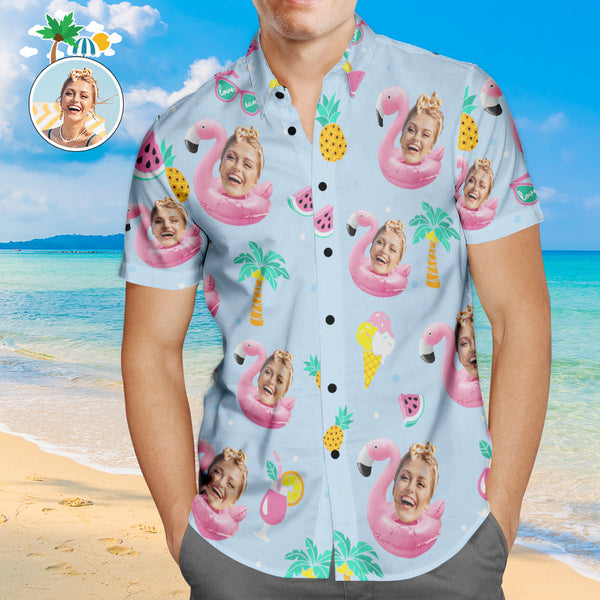 Custom Face Hawaiian Shirt Enjoy Summer Time Personalized Aloha Beach Shirt For Men - MyFaceBoxerUK
