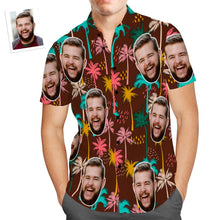 Custom Face Men's All Over Print Aloha Hawaiian Shirt Colorful Palm Trees - MyFaceBoxerUK