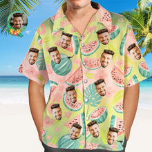 Custom Face Men's All Over Print Aloha Hawaiian Shirt Watermelons and Summer
