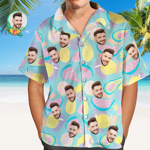 Custom Hawaiian Shirt with Face Enjoy Summer Time Men's All Over Print Aloha Shirt