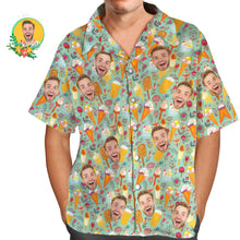 Custom Face Hawaiian Shirt Cool Ice cream Men's All Over Print Aloha Shirt
