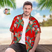 Custom Face Hawaiian Shirt Men's Popular All Over Print Hawaiian Beach Shirt Gift - Coconut Trees and Birds - MyFaceBoxerUK