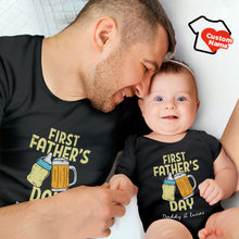 Custom Name Shirt First Father's Day Gifts For Dad Baby Bottle Daddy And Baby Matching Outfits