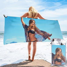 Horizontal Personalised Bath Towels Custom Photo Beach Towels Quick-dry Ultrafine Fiber Sexy Girl