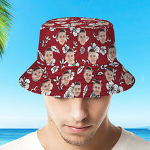 Custom Face All Over Print Tropical Flower Print Hawaiian Fisherman Hat Bucket Hat