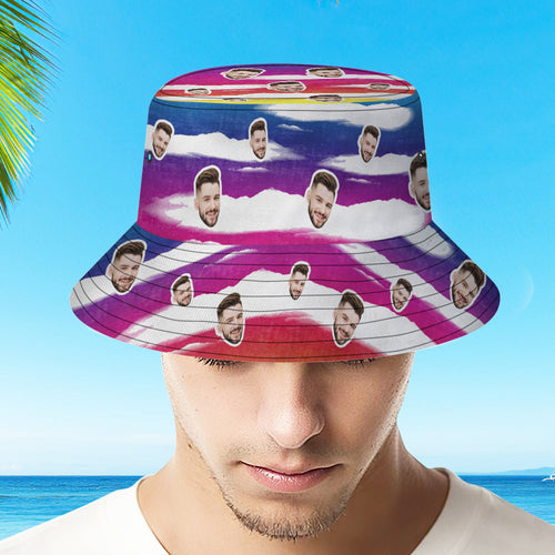 Custom Bucket Hat Unisex Face Bucket Hat Personalized Wide Brim Outdoor Summer Cap Hiking Beach Sports Hats Tie Dye Multicolor - MyFaceBoxerUK