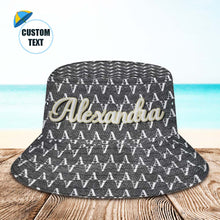 Custom Bucket Hat Unisex Black Fisherman Hat Personalized Your Name - MyFaceBoxerUK